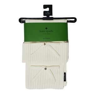 Kate Spade Beanie Hat & Scarf Set Cream Bow Knit Barbiecore Cottagecore Gift